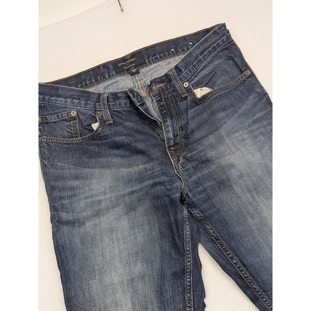 Banana Republic Mens Straight Leg Jeans Dark Wash Blue Denim 33x34